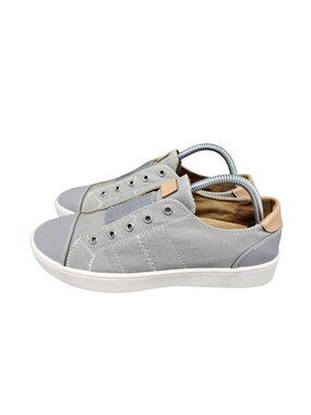 Spenco Shoes Womens Size 9.5 Malibu Lux Gray Leather Slip On Sneakers *Read*